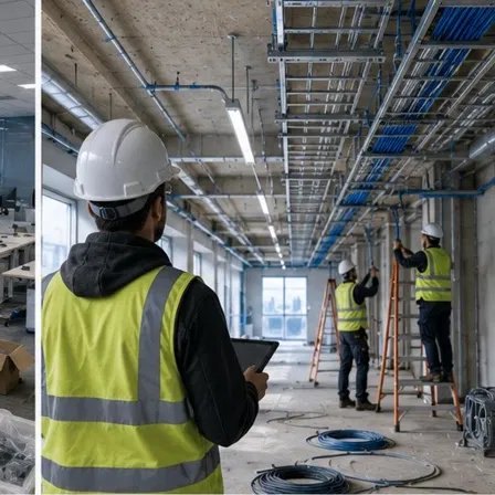 Coordination at every stage — structured cabling and rack work